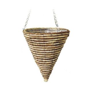 Wickerwork cone-shaped hanging flower basket - 30 cm - model FL8258