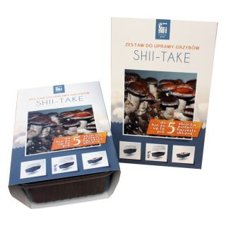Shiitake - komplet s mini staklenikom za kućnu kultivaciju - 3 l - Lentinula edodes