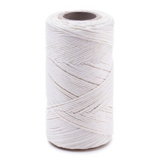 Bílé lněné voskované vlákno - 100 g / 120 m - 