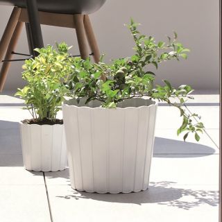 "Boardee Basic" rund plantepot - 28,5 cm - hvit - 
