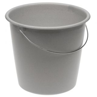 10-litrový žulově šedý kbelík s kovovou rukojetí - 