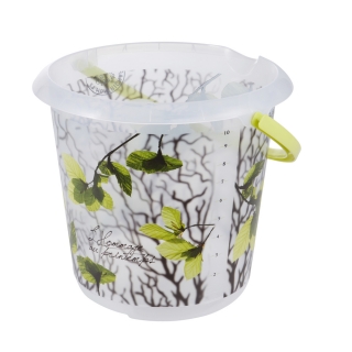 Ilvie - găleată de 10 litri cu un motiv ornamental - frunze de primăvară - 