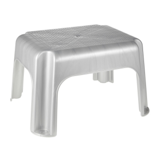 Plastová stříbrně šedá stolička - 