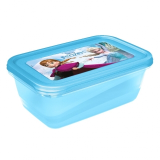 Sett med 2 rektangulære matbeholdere "Frozen" - 3,3 liter - gjennomsiktig blå - 