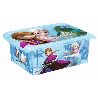 Прозрачный синий 10-литровый ящик для хранения Filip "Frozen" - 