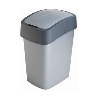 10 litru pelēka Flip Bin atkritumu šķirošanas tvertne - 