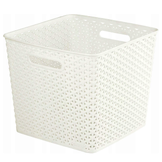 Creamy-white 25-litre rectangular My Style basket