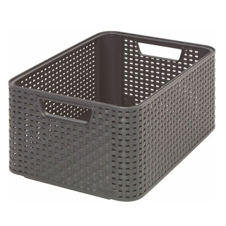 Dark grey 18-litre Rattan Style basket
