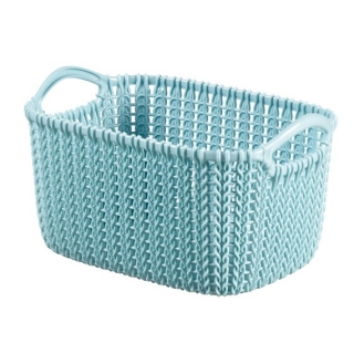 Правоъгълна 3-литрова кошница за плетене от сив цвят - 