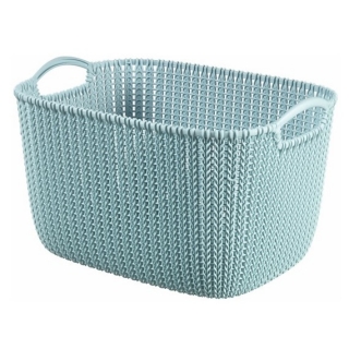 Grey-bllue rectangular 19-litre Knit basket