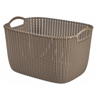 Brown-grey rectangular 19-litre Knit basket