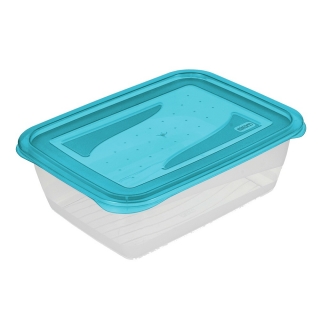 Set of 3 rectangular "Fredo "Fresh" food storage containers - 1.25 litre - fresh blue