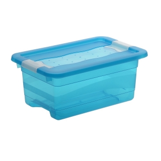Boîte Cornelia 4 litres bleu frais avec couvercle - 