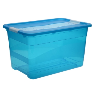 Caixa azul fresca Cornelia de 52 litros com tampa - 