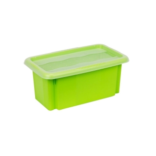 Zložljiva škatla "Emil in Emilia" s pokrovom - 7 litrov - zelena - 