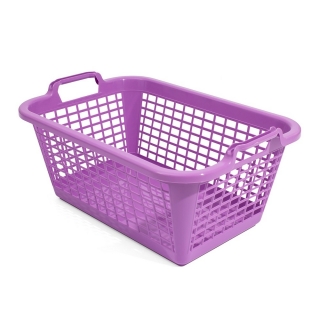 紫色の長方形ランドリーバスケット-50 x 35 cm - 