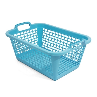 Синя правоъгълна кошница за пране - 50 x 35 cm - 