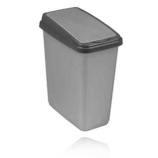 Cubo de basura, papelera Slim-Bin '- 10 litros - gris claro - 