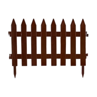 Borde para valla de jardín - 27 cm x 3,2 m - marrón - 