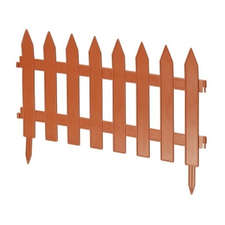 Garden fence edging - 27 cm x 3.2 m - terracotta