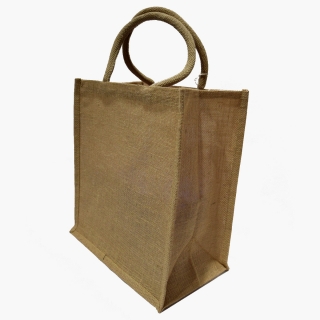 Džiuto nešiojimo krepšys - 32 x 35 x 20 cm - natūralios spalvos - 