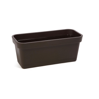 "Lobelia" balcony box with a saucer - 40 cm - mocha-brown