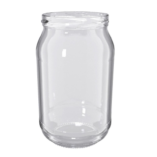Glass twist-off jars, type fi 82 - 900 ml with white lids - 8 pcs