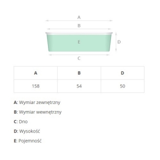 Matriță pentru tort de hârtie dreptunghiulară "Plumpy" - 15,8 x 5,4 x 5 cm - verde cu model de puncte - 6 buc - 