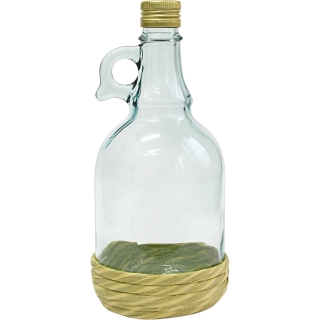 Gallonflaske i halmkurvbund med en vridbar hætte - 1 liter - 