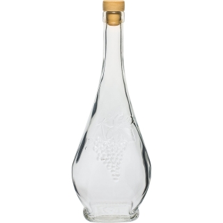 Bijela ukrasna bočica s plutom "Luigi" - 500 ml - 