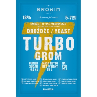 Destilleerija pärm Turbo - Grom (Thunder) 5 - 7 päeva - 85 g - 