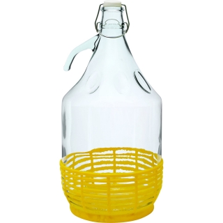 "Dama" carboy, demijohn with a metal lock and a basket - 5 litres