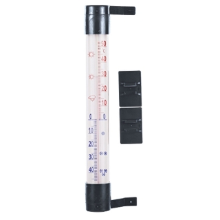 Buitenthermometer antraciet grijs - 230 x 26 mm - 