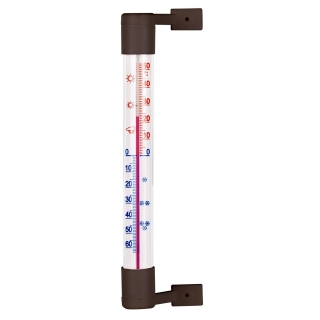 Bruine buitenthermometer - 190 x 18 mm - 