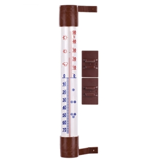 Bruine buitenthermometer - 230 x 26 mm - 