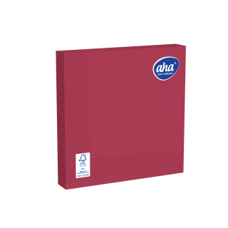 Paperiset lautasliinat - 33 x 33 cm - AHA - 100 kpl + 20 kpl ILMAISEKSI - Bordeaux punainen - 