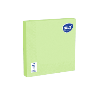 Papirbordsservietter - 33 x 33 cm - AHA - 100 stk + 20 stk GRATIS - pistasjgrønn - 