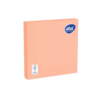 Paperiset lautasliinat - 33 x 33 cm - AHA - 100 kpl + 20 kpl ILMAISEKSI - lohen vaaleanpunainen - 
