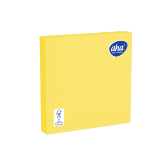 Paperiset lautasliinat - 33 x 33 cm - AHA - 20 kpl - keltainen - 