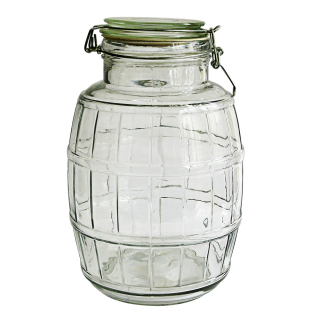 Ornamental, barrel-shaped jar with flip-top lid - 2.8 l