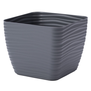 Recipiente para vaso quadrado "Sahara petit" - 19 cm - cinza antracite - 
