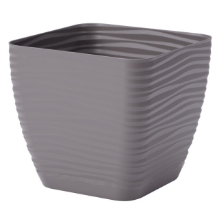 Recipiente para vaso quadrado "Sahara petit" - 17 cm - cinza pedra - 