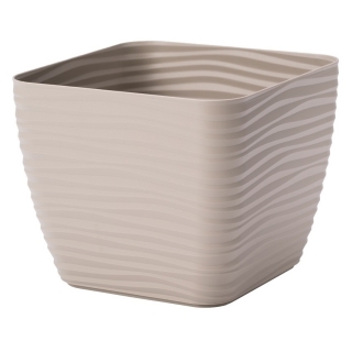Recipiente para vaso quadrado "Sahara petit" - 17 cm - cinza-bege (taupe) - 