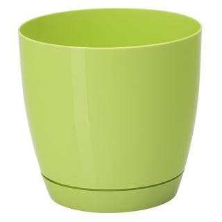 "Toscana" round plant pot with a saucer - 13 cm - light green