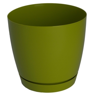 “ Toscana”圆形花盆带碟-22厘米-橄榄绿色 - 