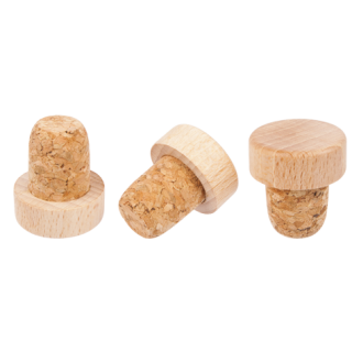 Natural wooden top cork, flanged - ø 19.5 mm
