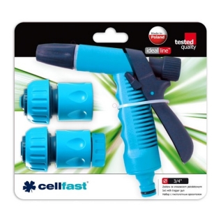 Hose connector set with a pistol sprinkler - 3/4" - CELLFAST