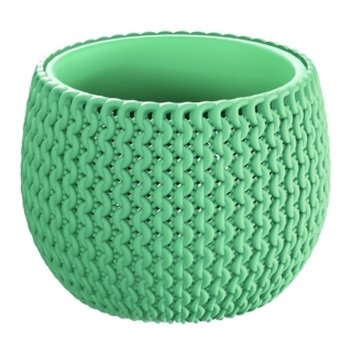 "Splofy Bowl" round plant pot with an insert - 18 cm - sage-green