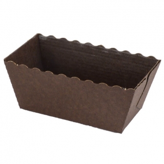 "Easy Bake" rectangular paper baking mould - 16 x 8 x 6 cm - brown - 20 pcs