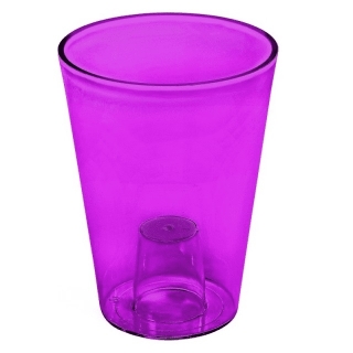 圆形花盆，高-莉莉亚-12,5厘米-透明紫色 - 